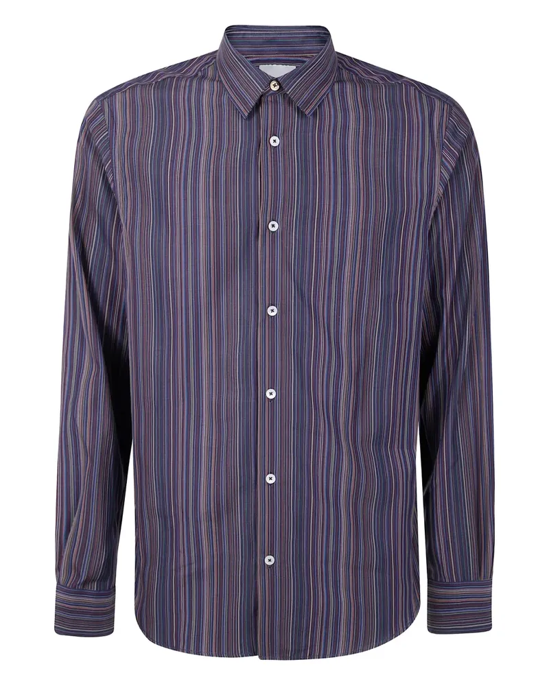 Paul Smith Hemd mit Artist Stripes - Blau Blau