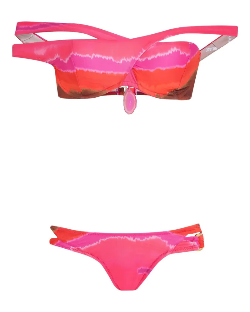 Amir Slama Bikini mit Batikmuster - Rosa Rosa