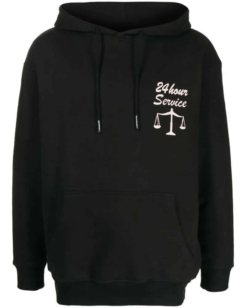 Market Hoodie mit grafischem Print - Schwarz Schwarz