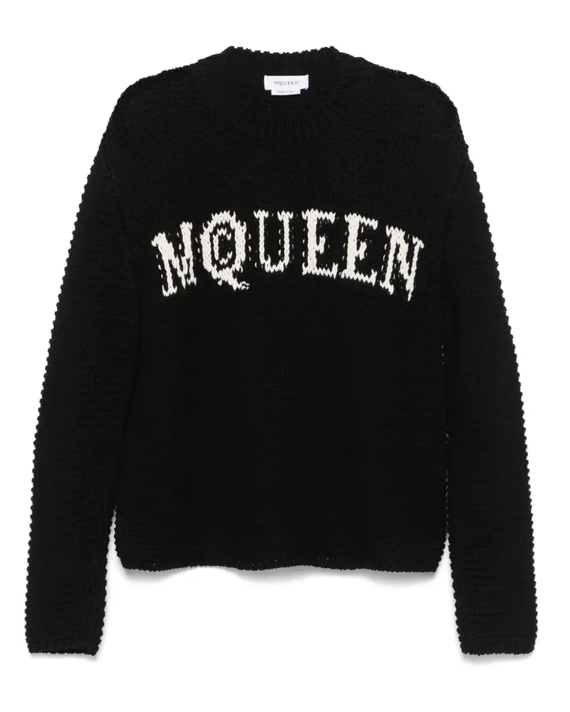 Alexander McQueen Pullover mit Logo-Intarsie - Schwarz Schwarz