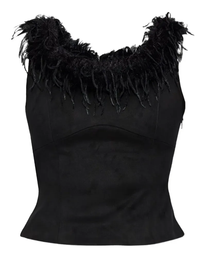 MISBHV Tanktop mit Federnsaum - Schwarz Schwarz