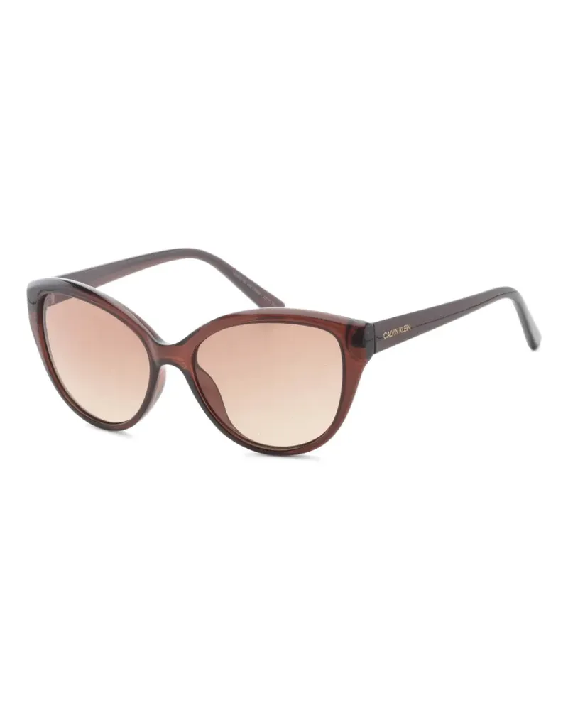 Calvin Klein Sonnenbrille mit Cat-Eye-Gestell - Braun Braun