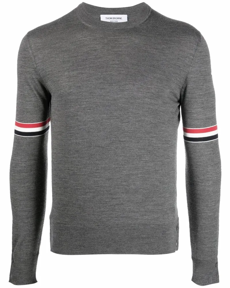 Thom Browne Pullover mit RWB-Streifen - Grau Grau