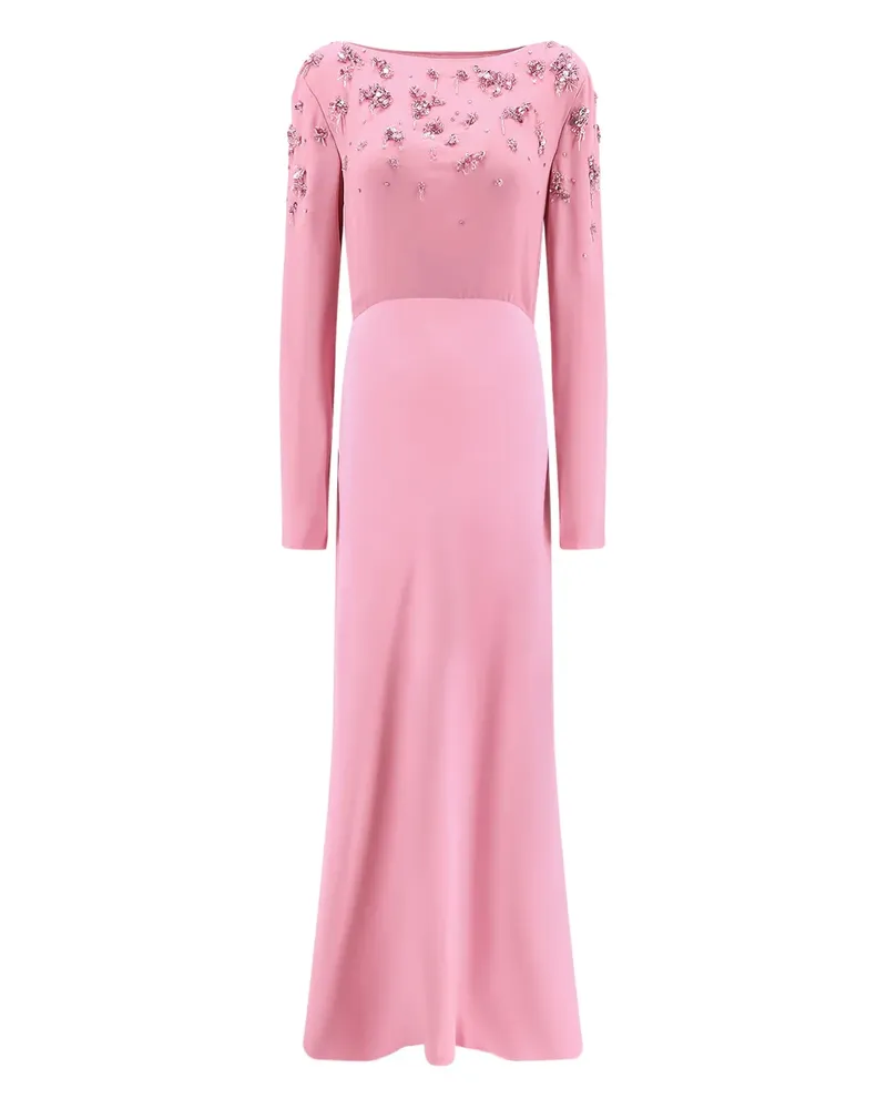 Alberta Ferretti sequin long-sleeve maxi dress - Rosa Rosa