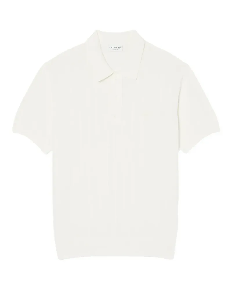 Lacoste Poloshirt aus geripptem Strick - Weiß Weiß