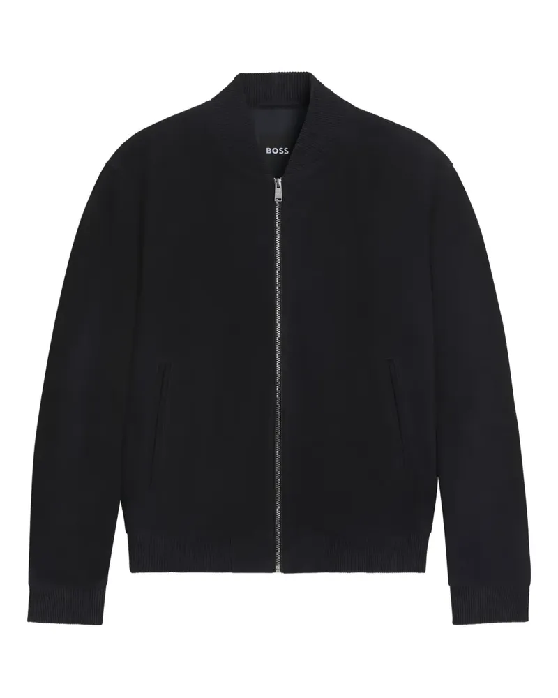HUGO BOSS Bomberjacke mit geripptem Kragen - Blau Blau