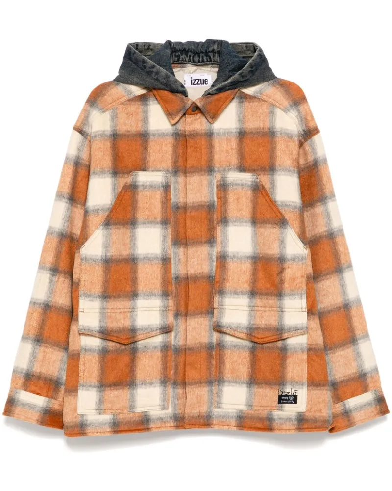 Izzue Karierte Kapuzenjacke - Orange Orange