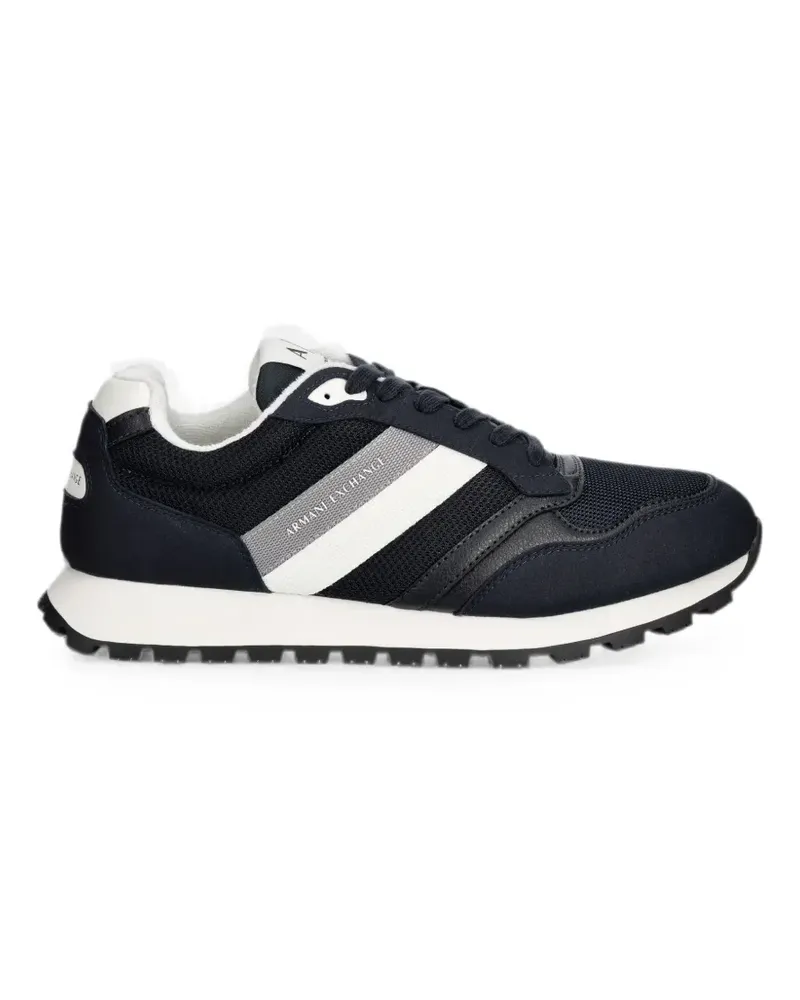 Armani Exchange logo-print panelled sneakers - Blau Blau