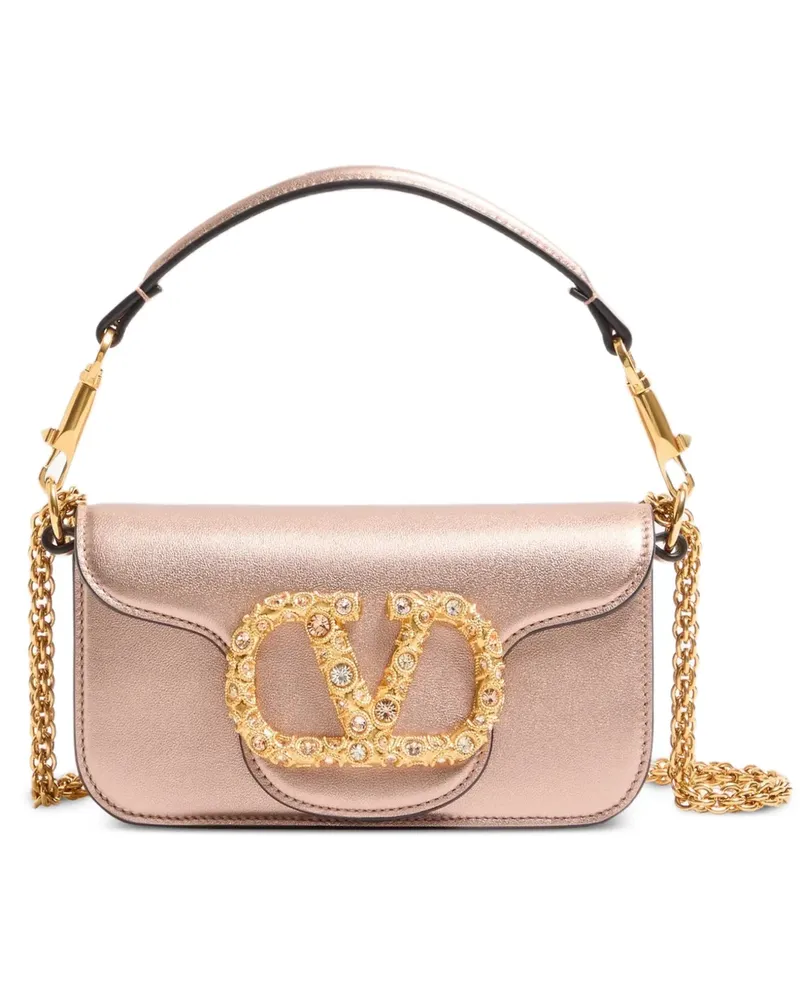 Valentino Garavani Kleine Locò Schultertasche mit Schmuck-Logo - Rosa Rosa