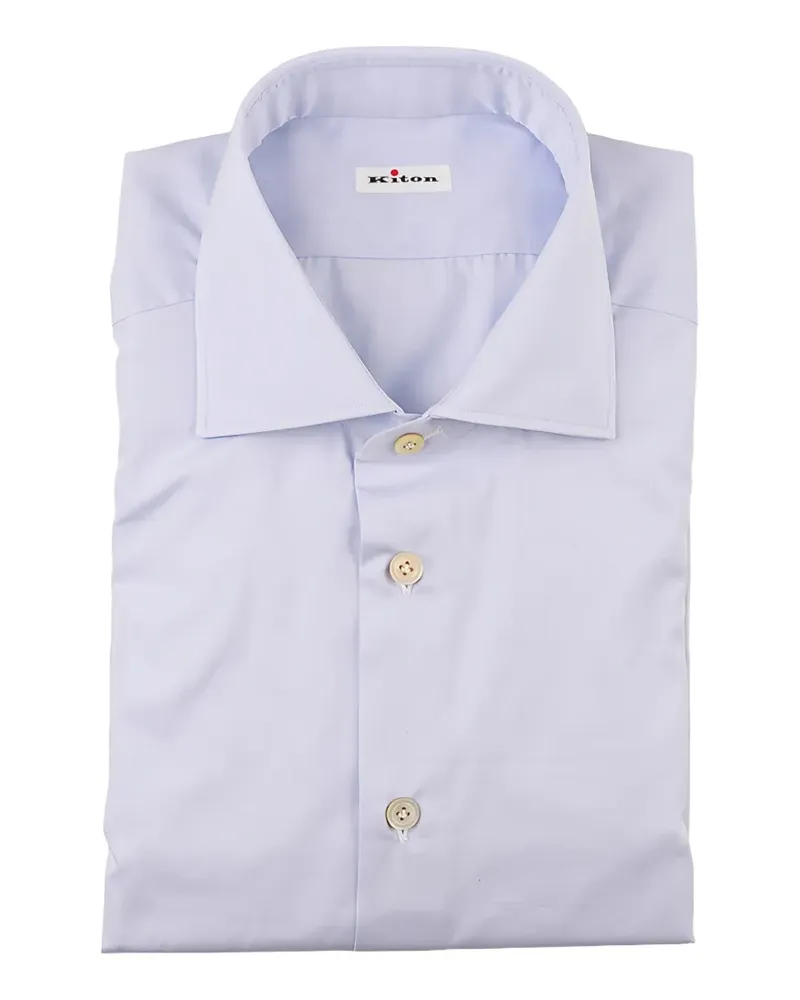 Kiton spread-collar button-up shirt - Blau Blau