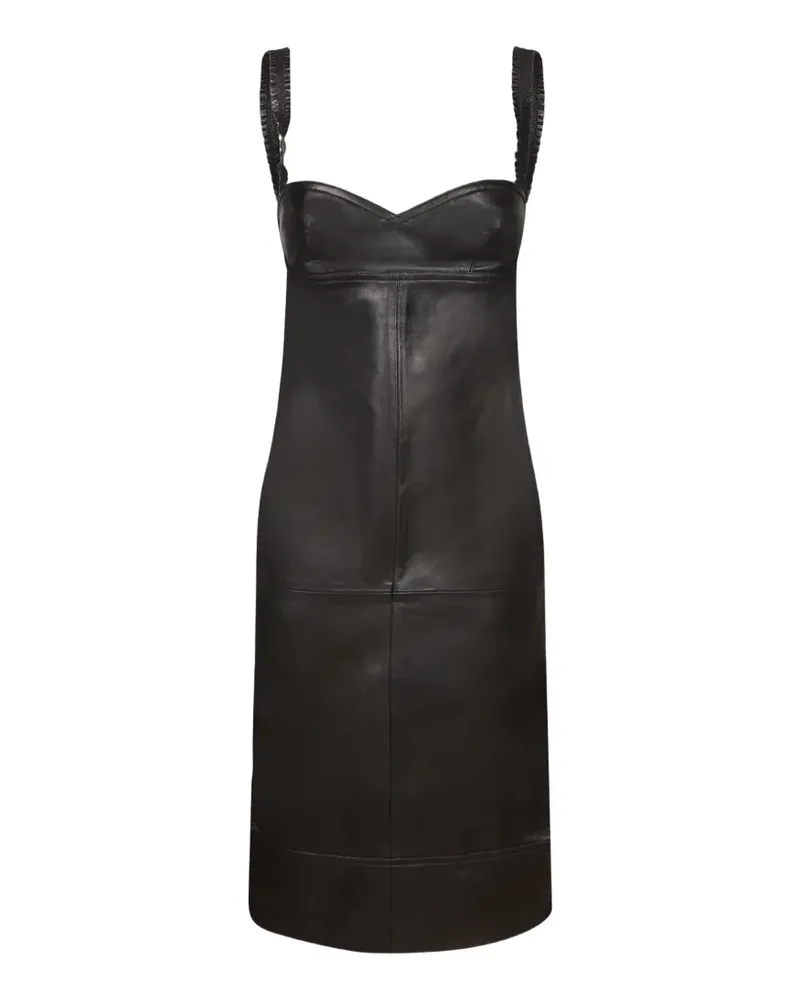 IRO leather sweetheart-neck midi dress - Schwarz Schwarz