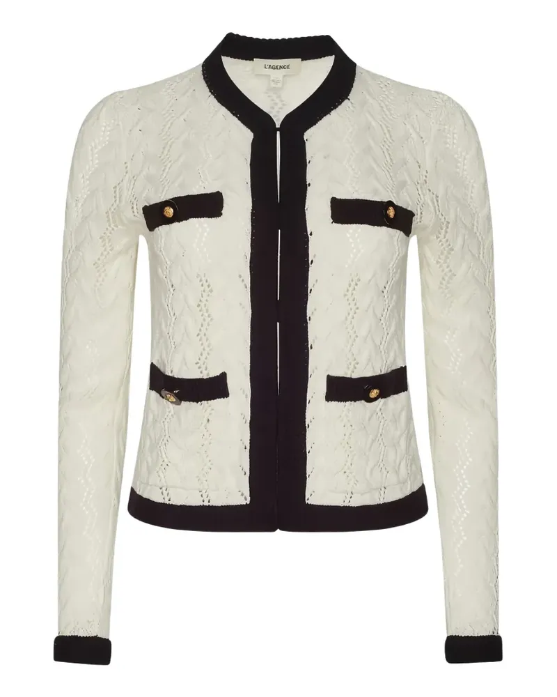 L'Agence Zephyra pointelle cardigan - Nude Nude