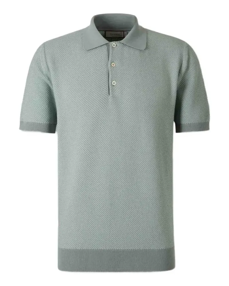 Canali Strukturiertes Poloshirt - Grün Grün