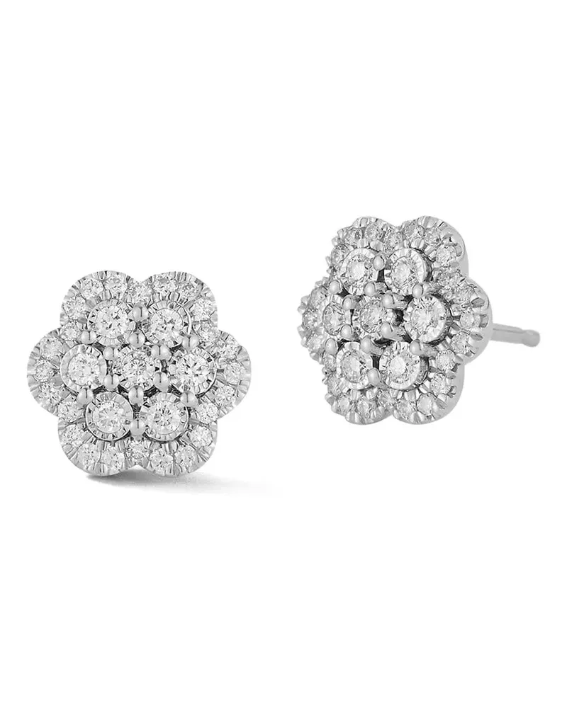 Dana Rebecca Designs 14kt Ava Bea Flower Weißgoldohrringe mit Diamant - Silber Silber