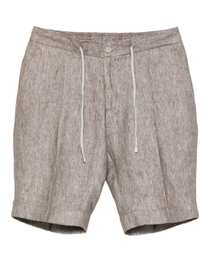 BARBA Plissierte Shorts mit Kordelzug - Nude Nude