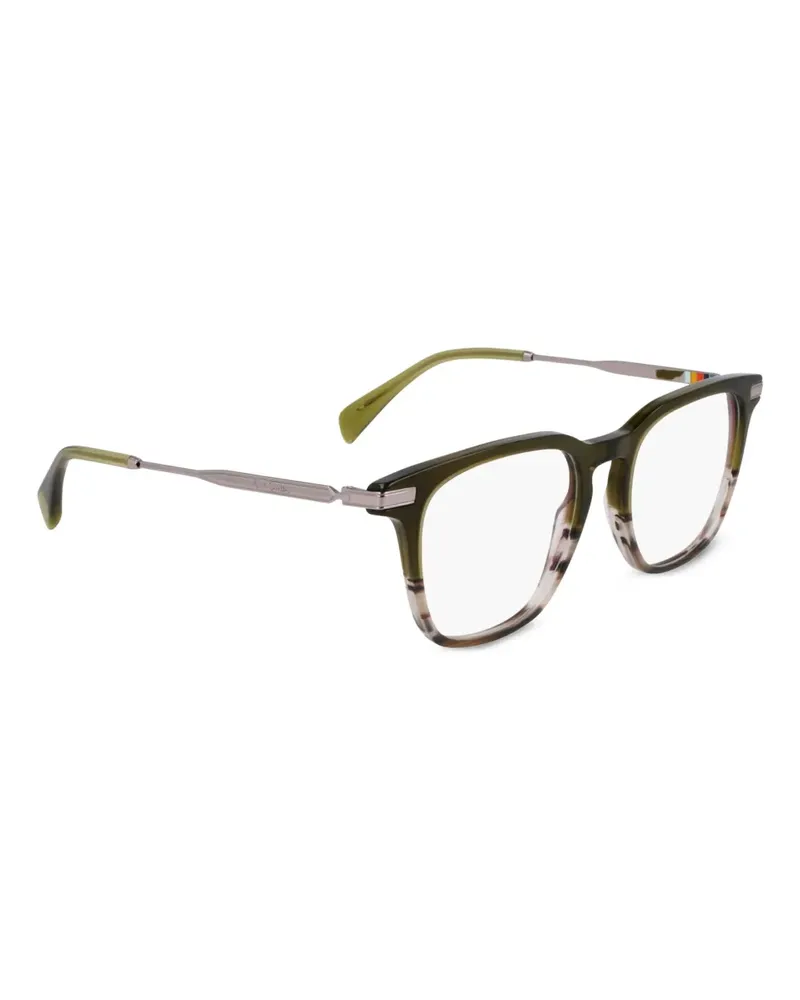 Paul Smith Eckige Olive Brille mit Streifen - Grün Grün