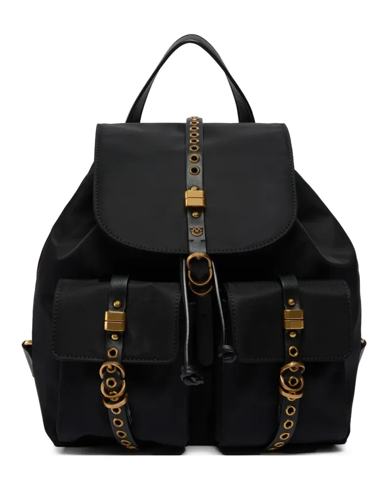 Pinko Rucksack mit Klappentasche - Schwarz Schwarz