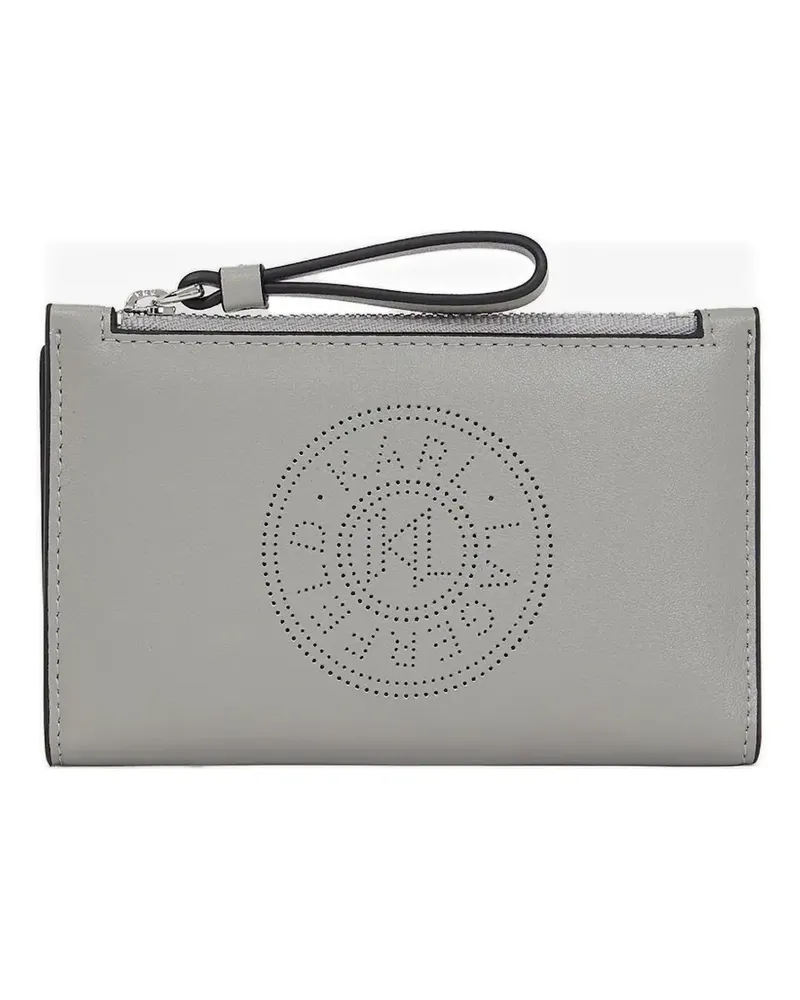 Karl Lagerfeld Portemonnaie mit perforiertem Logo - Grau Grau
