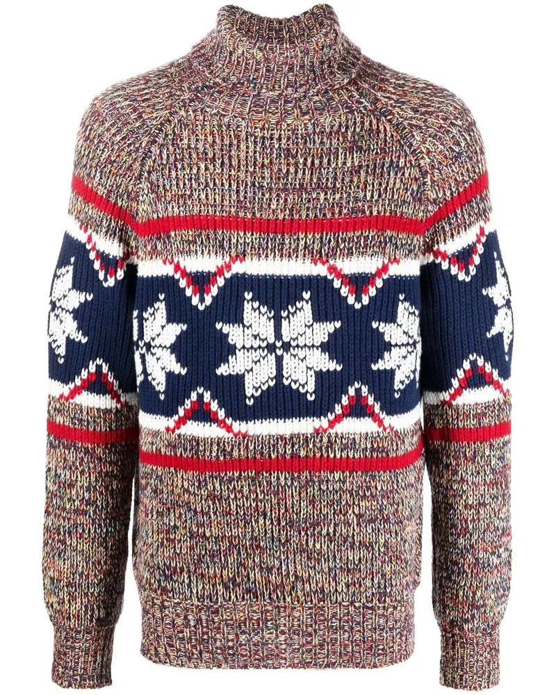 Etro Rollkragenpullover mit Fair-Isle-Muster - Rot Rot