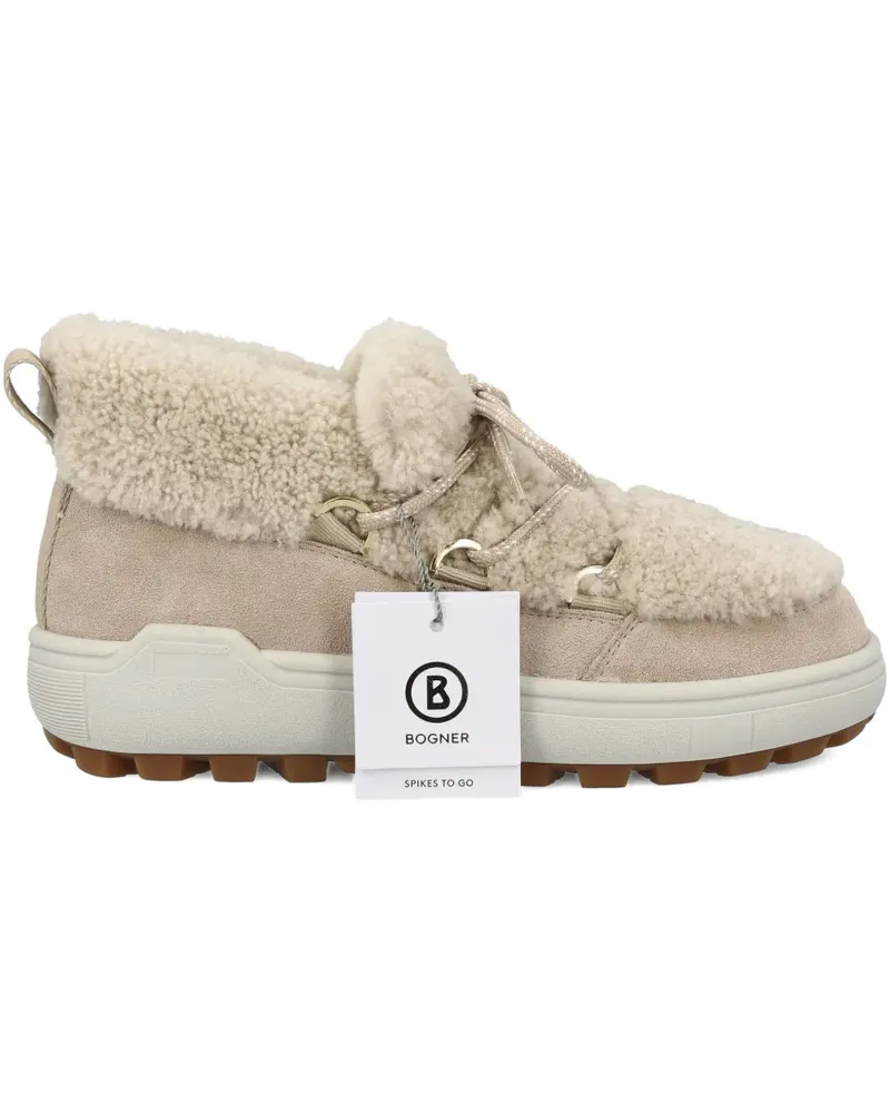 Bogner shearling lace-up boots - Nude Nude