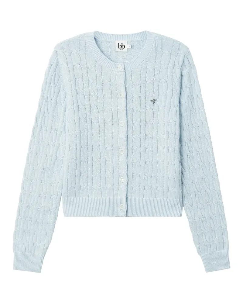 b+ab cable-knit bow-detail cardigan - Blau Blau