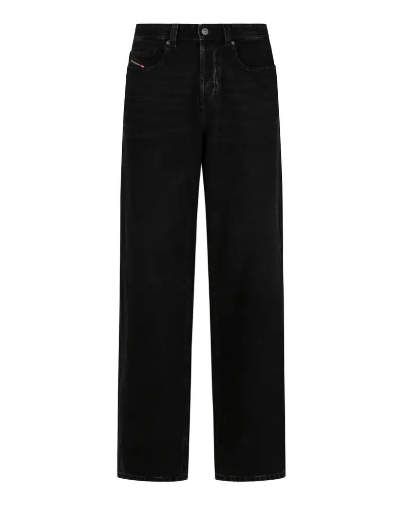 Diesel logo-patch straight-leg jeans - Schwarz Schwarz