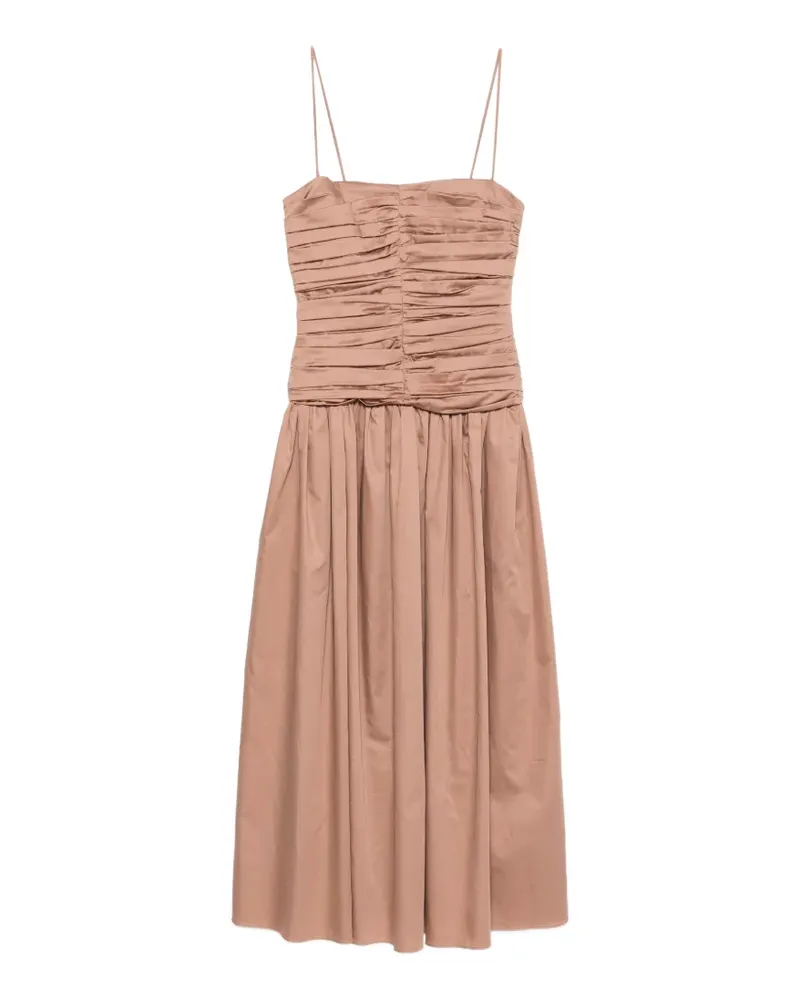 TOVE Amina ruched-bodice midi dress - Nude Nude