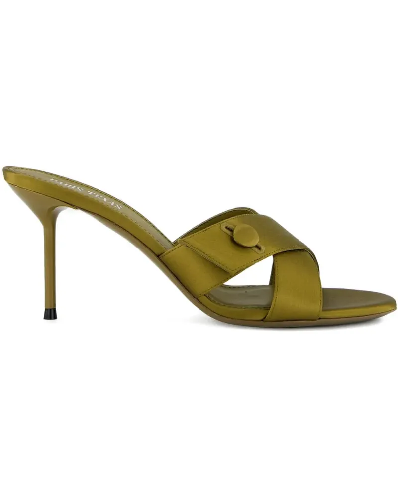 Paris Texas Lidia Sandalen aus Satin mit überkreuzten Riemen - Grün Grün
