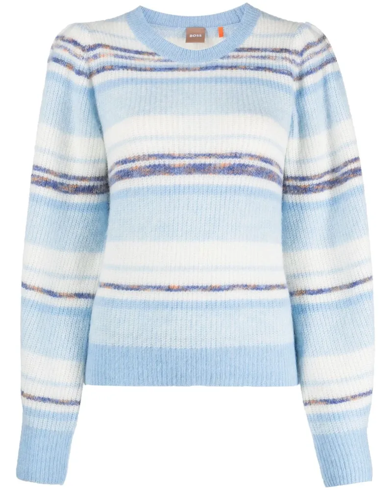 HUGO BOSS Gestreiftes Sweatshirt - Blau Blau