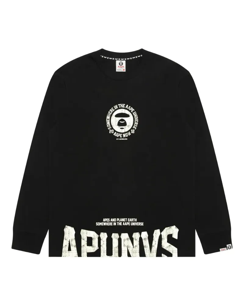 BAPE Aapeunvs Langarmshirt - Schwarz Schwarz