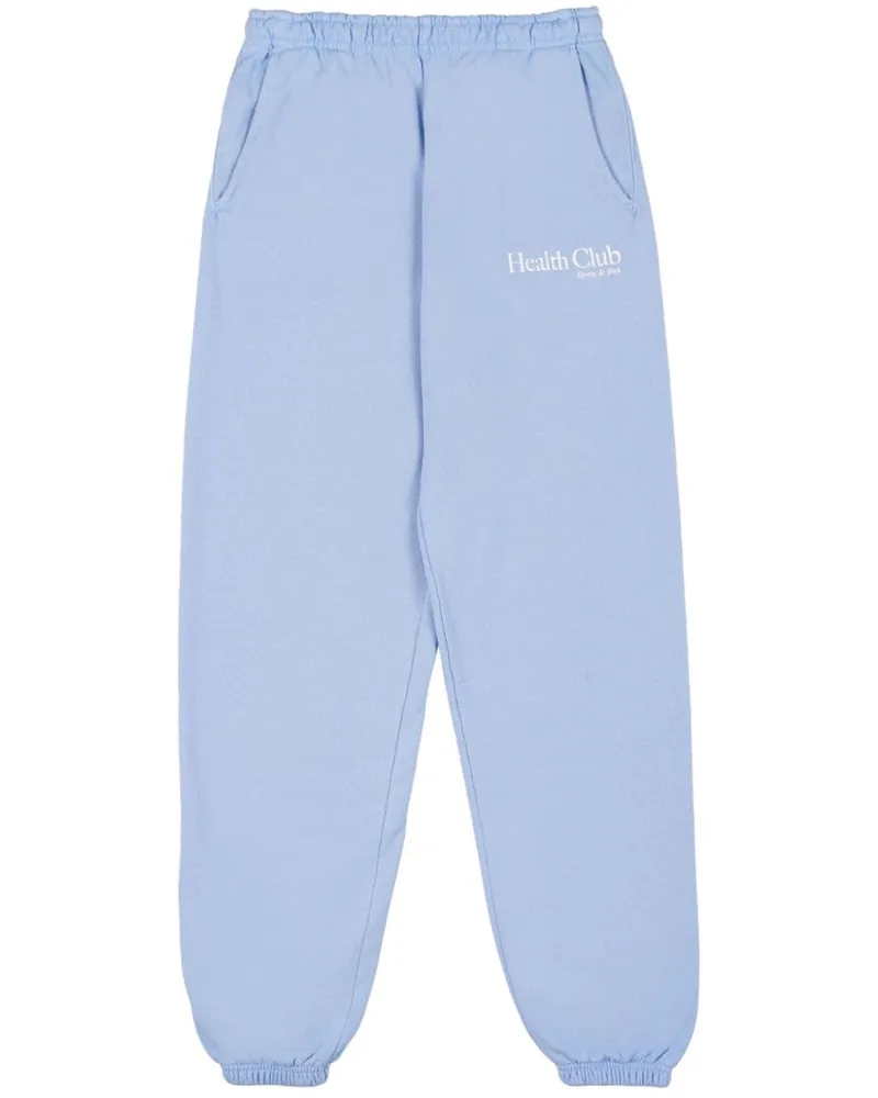 SPORTY & RICH Jogginghose mit "Health Club"-Print - Blau Blau