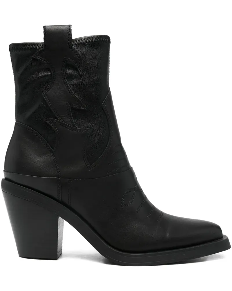 ash 80mm Jagger panelled ankle boots - Schwarz Schwarz