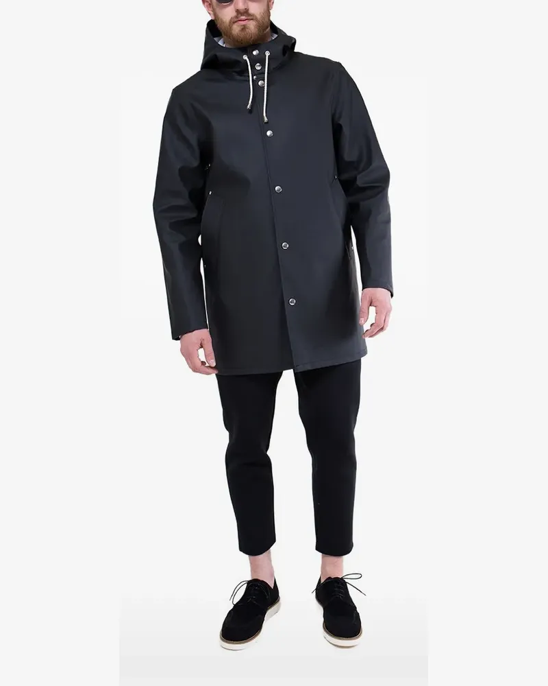 Stutterheim Stockholm' Regenmantel mit Kapuze - Schwarz Schwarz