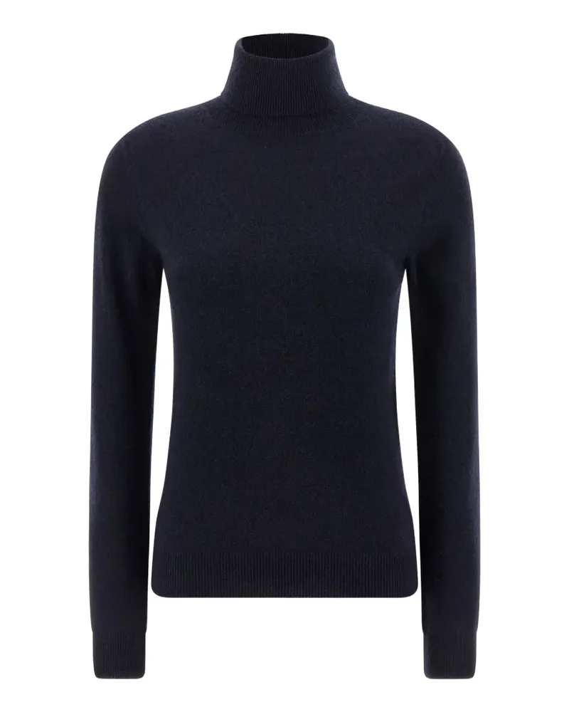 Balenciaga Rollkragenpullover mit Logo-Schild - Blau Blau