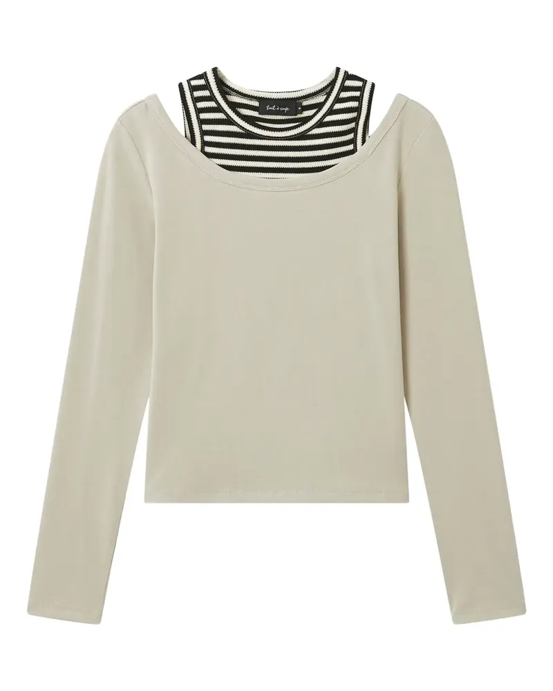 Tout a Coup Gestreiftes T-Shirt im Layering-Look - Nude Nude