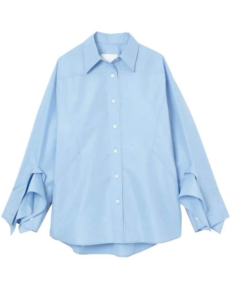 3.1 phillip lim Popeline-Hemd mit drapierten Bündchen - Weiß Weiß