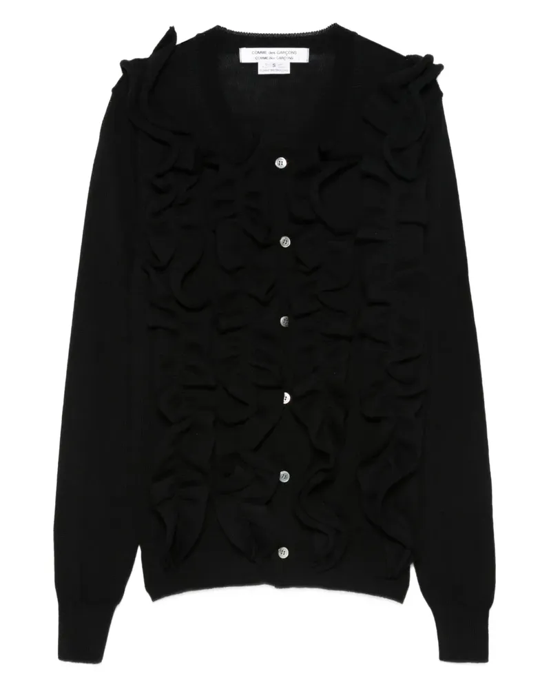 Comme des Garçons Geraffter Cardigan - Schwarz Schwarz