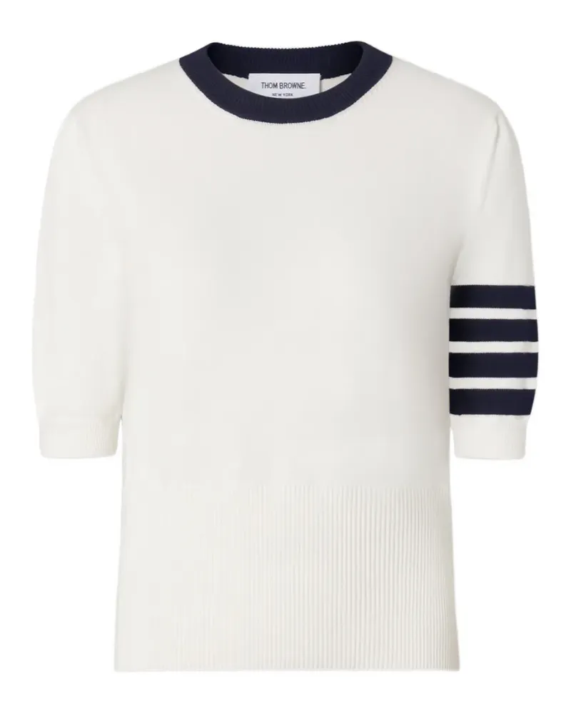 Thom Browne Hector intarsia 4-Bar T-shirt - Weiß Weiß