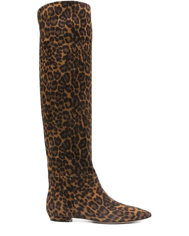 Gianvito Rossi Stiefel mit Leoparden-Print 10mm - Braun Braun