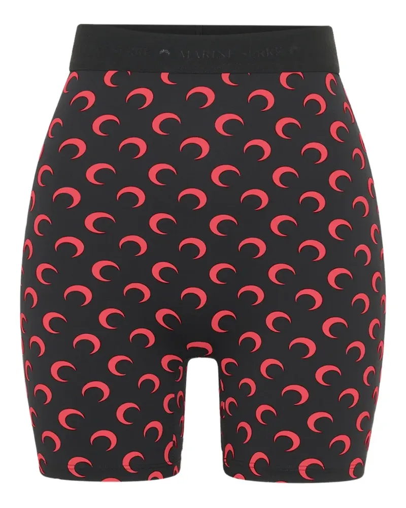 Marine Serre Radlerhose mit Halbmond-Print - Schwarz Schwarz