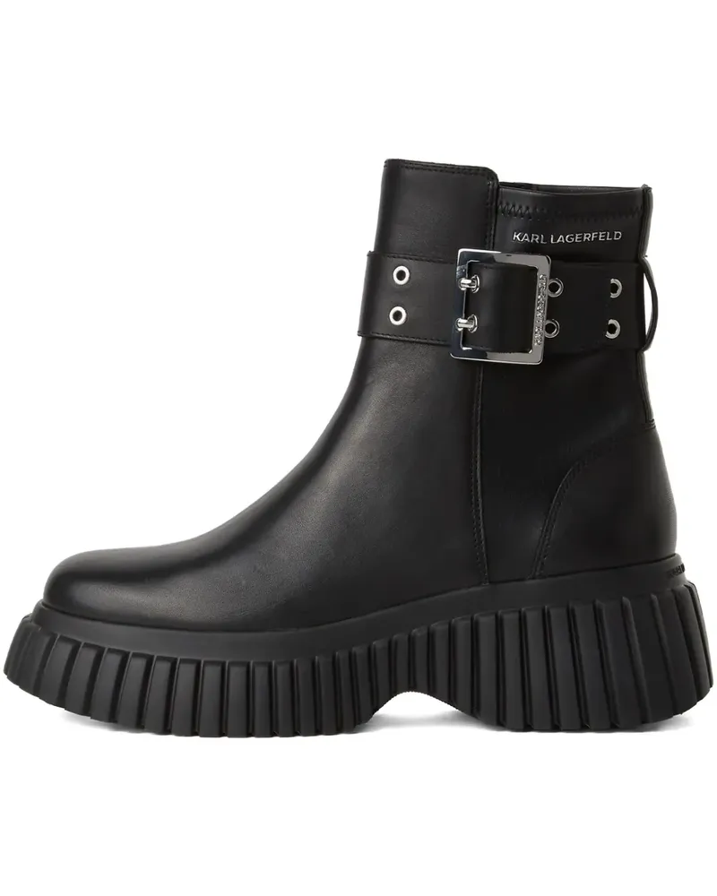 Karl Lagerfeld Wedge-Stiefel mit Schnallen - Schwarz Schwarz