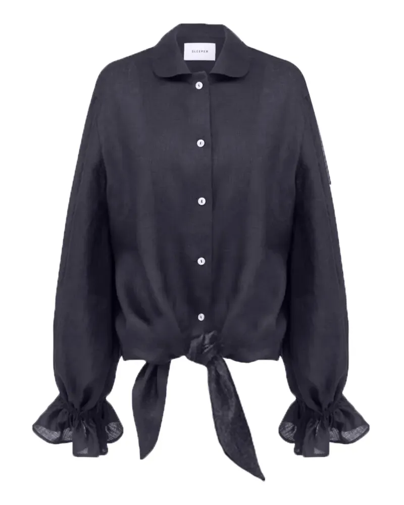 SLEEPER Rumba Hemd aus Leinen - Blau Blau