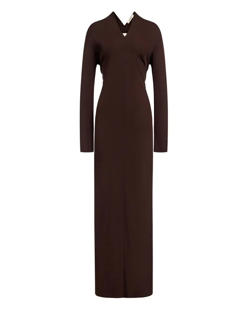 12 STOREEZ Rückenfreies Maxikleid - Braun Braun