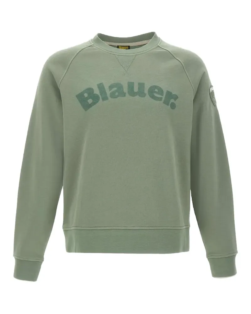 Blauer Pullover mit Logo-Print - Grün Grün
