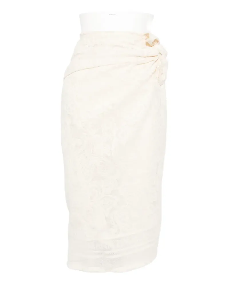 Zimmermann woven frayed-edge pareo - Nude Nude