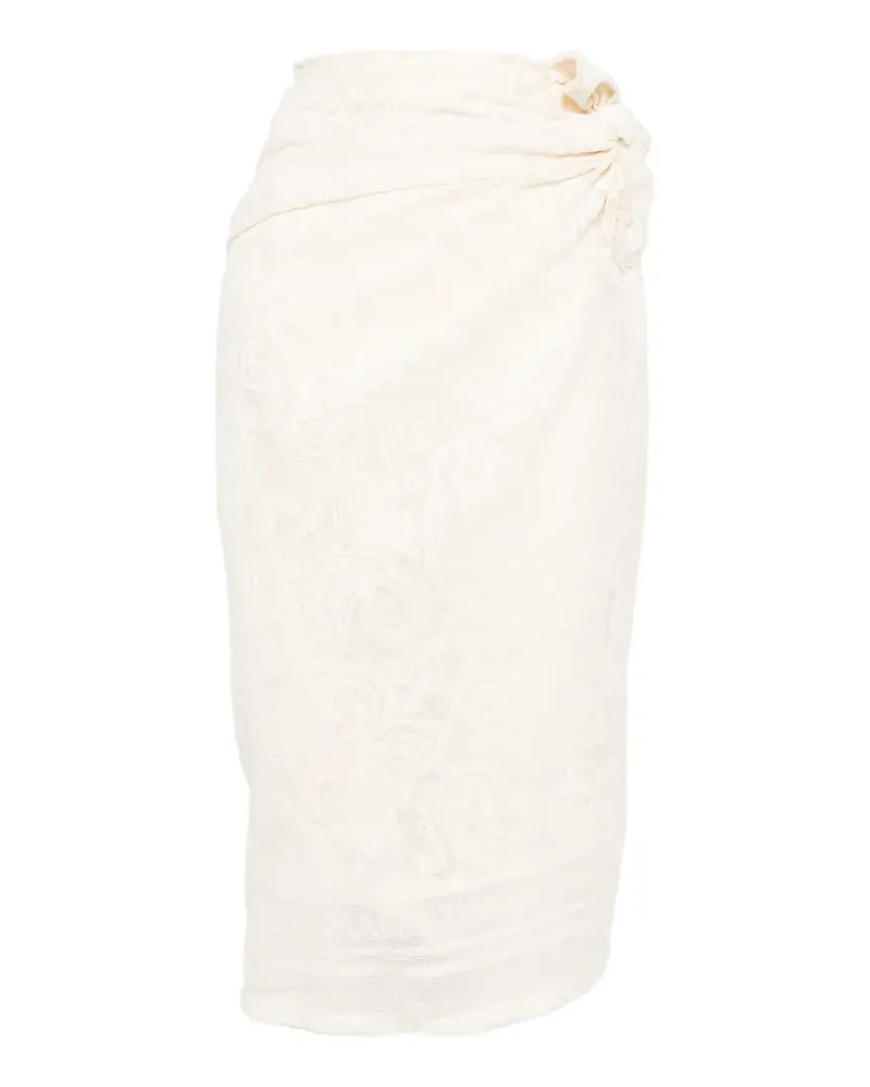 Zimmermann Gewebter Pareo mit ausgefransten Kanten - Nude Nude