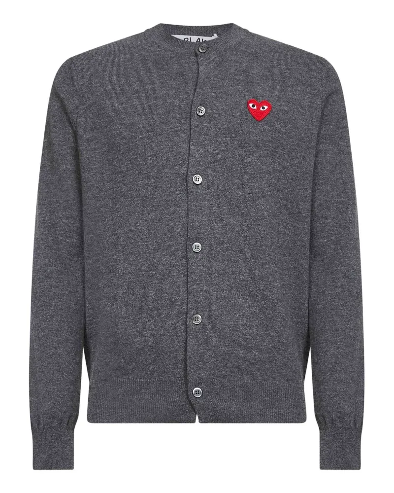 Comme des Garçons Geknöpfter Cardigan mit Herz-Logo - Grau Grau