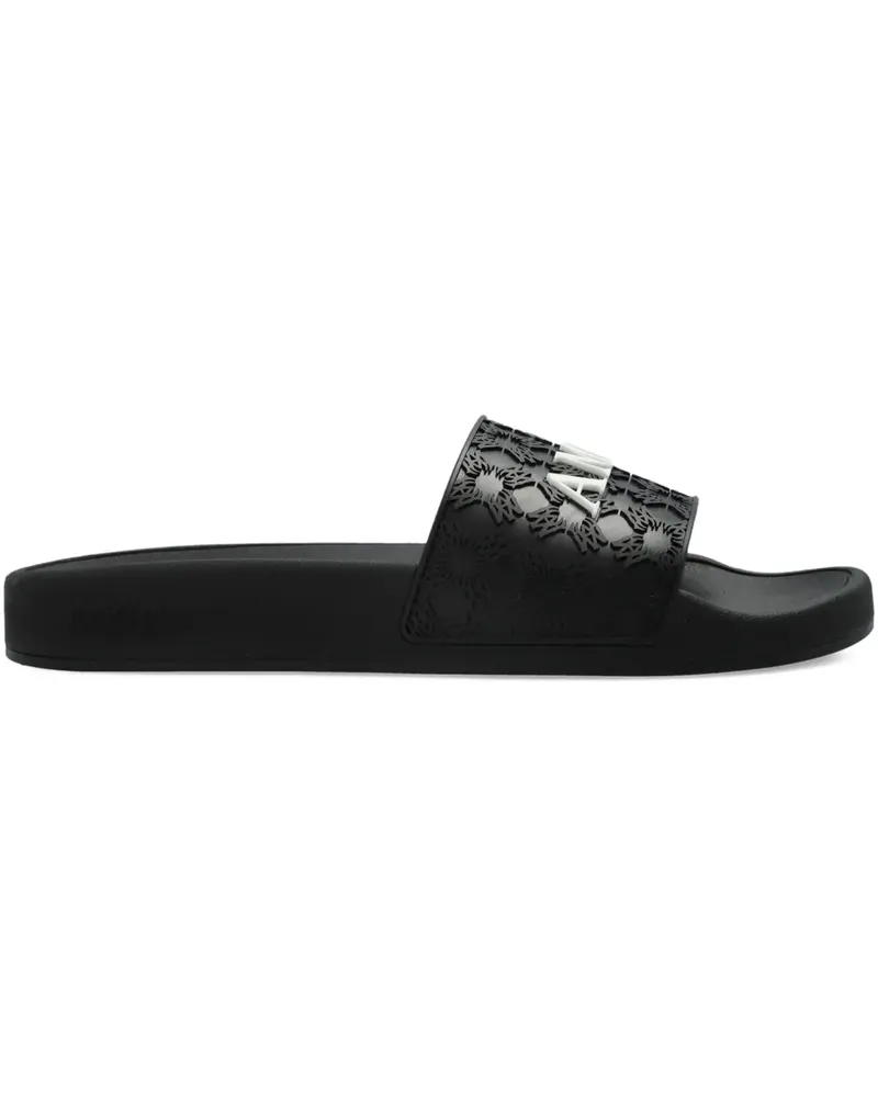 Amiri MA Quad Pantoletten mit Logo - Schwarz Schwarz