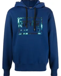 Versace Jeans Hoodie mit Logo-Schild Blau