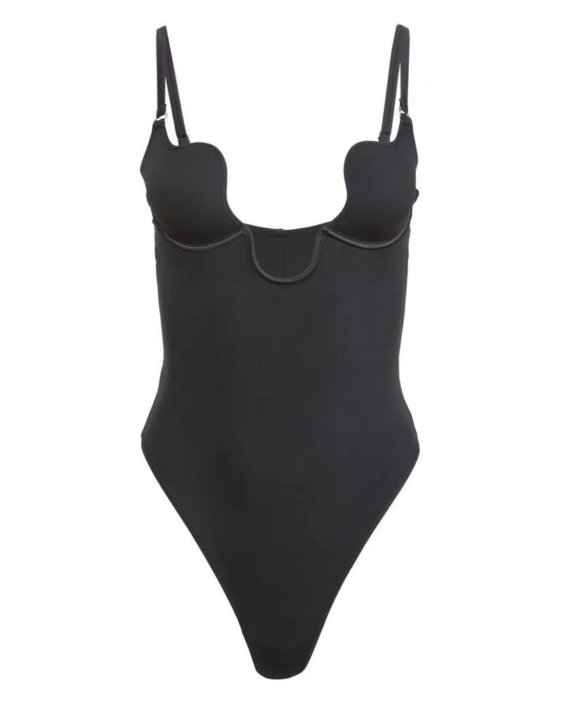 Fleur Du Mal Le Stretch micro Body mit U-Ausschnitt - Schwarz Schwarz
